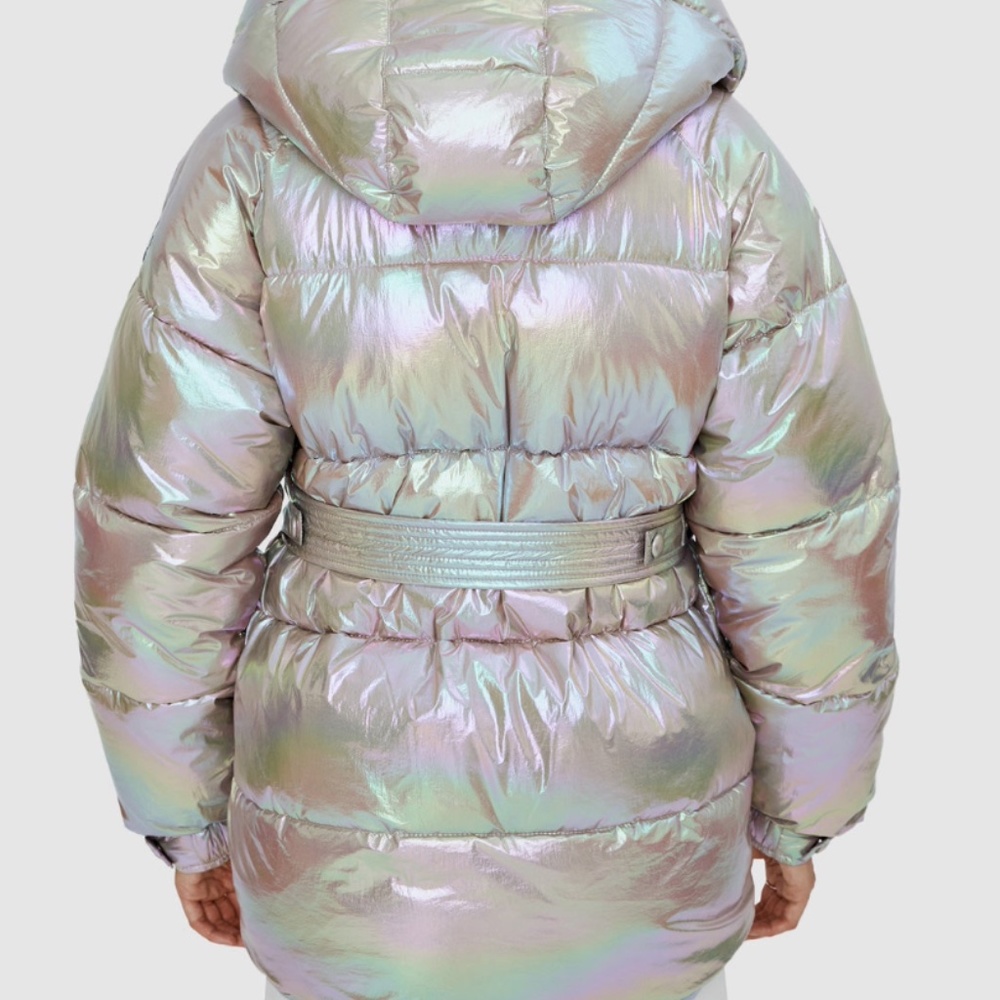 NWT Noize Bonita belted metallic puffer, XS